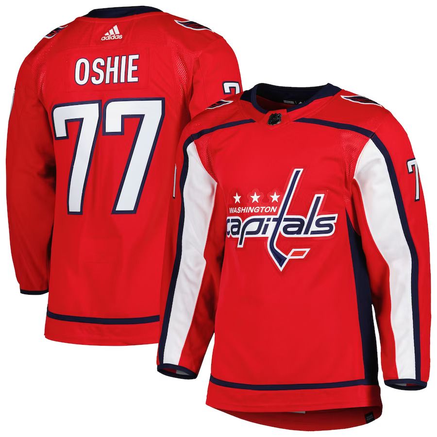 Men Washington Capitals #77 TJ Oshie adidas Red Home Primegreen Authentic Pro Player NHL Jersey